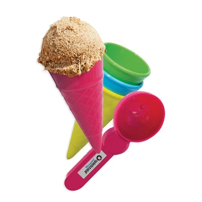 Spielstabil Ice Cream Duo In Net Sand Toy Set - 4 Plastic Cones & Scooper 1 Spielstabil Ice Cream Duo In Net Sand Toy Set - 4 Plastic Cones & Scooper