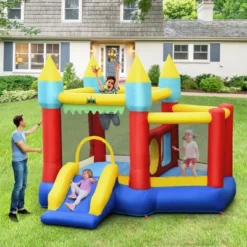 Costway Inflatable Bounce House Slide Jumping Castle Ball Pit Tunnels Without Blower