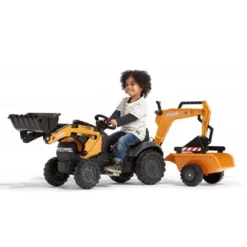 FALK Case Construction Pedal Backhoe With Rear Excavator And Trailer FA967N