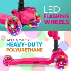 Hurtle ScootKid 3 Wheel Toddler Child Mini Ride On Toy Tricycle Scooter With Adjustable Handlebar, Foldable Seat, And LED Light Up Wheels, Pink -LITTLE TIKES Shop GUEST a0ab45ed d73b 4c28 b99d db0e28f71ea8