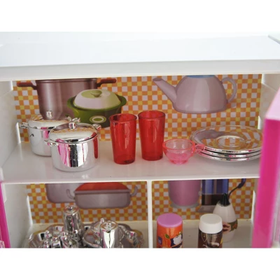 Insten Mini Modern Kitchen Playset For Dolls With Refrigerator, Stove, Sink, Pink, 15 X 12.5 In 2 Insten Mini Modern Kitchen Playset For Dolls With Refrigerator, Stove, Sink, Pink, 15 X 12.5 In - Image 2