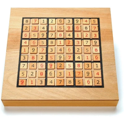 WE Games Wooden Sudoku Puzzle Board Game With Pull Out Drawers - 11 In 2 WE Games Wooden Sudoku Puzzle Board Game With Pull Out Drawers - 11 In - Image 2