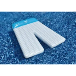 Swimline 77.5" Inflatable Swimming Pool Board Shorts Double Lounger 2-Person Float - Blue/White