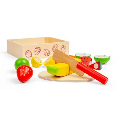 Bigjigs Toys Cutting Fruit Crate Wooden Role Play Toy Set Of 18 4 Bigjigs Toys Cutting Fruit Crate Wooden Role Play Toy Set Of 18 - Image 4