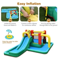 Costway Slide Water Park Climbing Bouncer Pendulum Tunnel Game With 750W Blower -LITTLE TIKES Shop GUEST a3ff667a ee75 42b6 baa2 b23e0bd17bc1