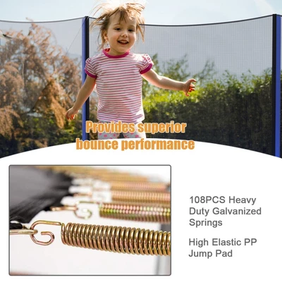 Costway 12/14/15ft Trampoline W/ Safety Enclosure Net Ladder Basketball Hoop 6 Costway 12/14/15ft Trampoline W/ Safety Enclosure Net Ladder Basketball Hoop - Image 6