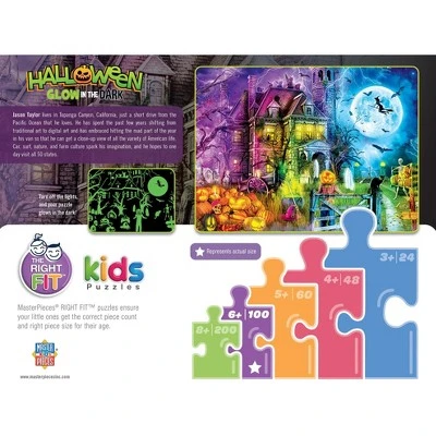 MasterPieces 100 Piece Glow In The Dark Jigsaw Puzzle - Spooky Nights 3 MasterPieces 100 Piece Glow In The Dark Jigsaw Puzzle - Spooky Nights - Image 3