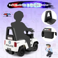 Costway 2-in-1 6V Kids Ride On Police Car Toddler Push Car W/ Megaphone & Siren WhiteBlack 17 Costway 2-in-1 6V Kids Ride On Police Car Toddler Push Car W/ Megaphone & Siren WhiteBlack -LITTLE TIKES Shop GUEST a4f39951 6d08 4e7d a206 ccbf09f639f8
