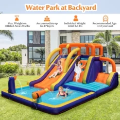 Costway Inflatable Waterslide 4-in-1 Kids Bounce Castle W/ Splash Pool（With 735W Blower） -LITTLE TIKES Shop GUEST a53f2818 02a1 4498 bb38 a5dcb5bf19e5