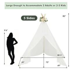 Costway 85'' Height 5 Sides Huge Lace Play Tent For Kids Adult Wedding W/ Light Strings -LITTLE TIKES Shop GUEST a5569007 ef6c 4d00 a2ce 0a964e9b8eee