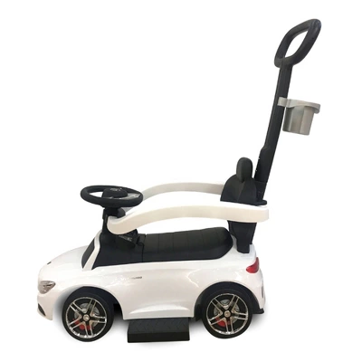 Best Ride On Cars Mercedes C63 3-in-1 Multifunctional Ride On Push Car With Removable Stroller Bar, Handle Bar, And Expandable Footrest, White 2 Best Ride On Cars Mercedes C63 3-in-1 Multifunctional Ride On Push Car With Removable Stroller Bar, Handle Bar, And Expandable Footrest, White - Image 2