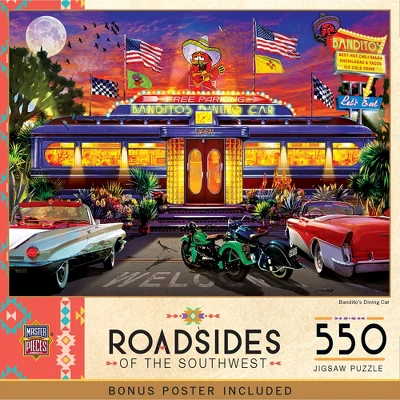 MasterPieces 550 Piece Jigsaw Puzzle - Bandito's Dining Car - 18"x24" 1 MasterPieces 550 Piece Jigsaw Puzzle - Bandito's Dining Car - 18"x24"