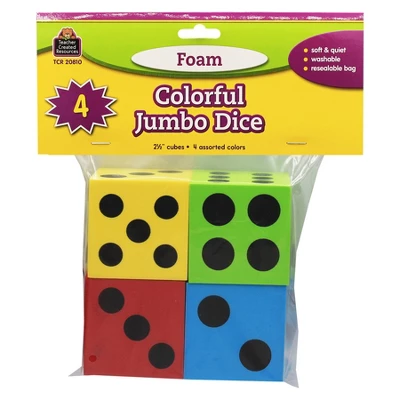 Teacher Created Resources Foam Colorful Jumbo Dice, 4 Per Pack, 3 Packs 2 Teacher Created Resources Foam Colorful Jumbo Dice, 4 Per Pack, 3 Packs - Image 2
