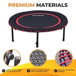 LEAPS & REBOUNDS 40" Round Mini Fitness Trampoline & Rebounder Indoor Home Gym Exercise Equipment Low Impact Workout For Adults, Red -LITTLE TIKES Shop GUEST a6b895a6 5ded 49ae 834d 6def4c2f4c05