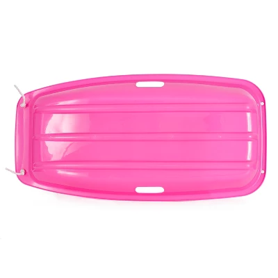 Slippery Racer Downhill Sprinter Flexible Kids Toddler Plastic Cold-Resistant Toboggan Snow Sled With Pull Rope And Handles, Pink 3 Slippery Racer Downhill Sprinter Flexible Kids Toddler Plastic Cold-Resistant Toboggan Snow Sled With Pull Rope And Handles, Pink - Image 3