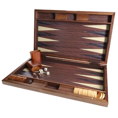 WE Games Travel Wood Inlaid Backgammon Board Game Set - 19 In. 4 WE Games Travel Wood Inlaid Backgammon Board Game Set - 19 In. - Image 4