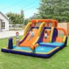 Costway Inflatable Waterslide 4-in-1 Kids Bounce Castle W/ Splash Pool（With 735W Blower）
