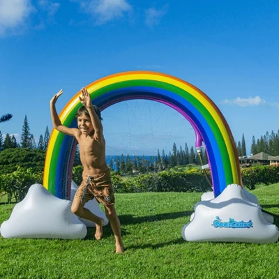 PoolCandy Gigantic Jumbo Rainbow Sprinkler Ultra Durable Hours Of Fun In The Sun For Adults & Kids Backyard BBQ Parks 1 PoolCandy Gigantic Jumbo Rainbow Sprinkler Ultra Durable Hours Of Fun In The Sun For Adults & Kids Backyard BBQ Parks