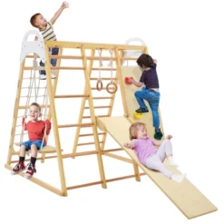 Costway 8-in-1 Jungle Gym Playset, Wooden Climber Play Set With Monkey Bars Colorful/Natural -LITTLE TIKES Shop GUEST a863ce8d acc0 4492 a539 71641f14ca7d