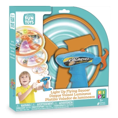 Nothing But Fun Toys Light Up LED Flying Saucer - Launch Up To 40 Feet 1 Nothing But Fun Toys Light Up LED Flying Saucer - Launch Up To 40 Feet