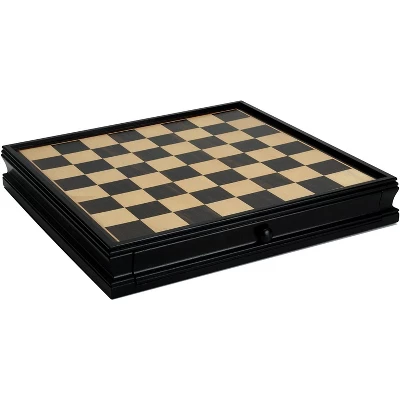WE Games Chinese Qin Chess & Checkers Game Set - Pewter Chessmen & Black Stained Wood Board With Storage Drawers 15 In. 4 WE Games Chinese Qin Chess & Checkers Game Set - Pewter Chessmen & Black Stained Wood Board With Storage Drawers 15 In. - Image 4