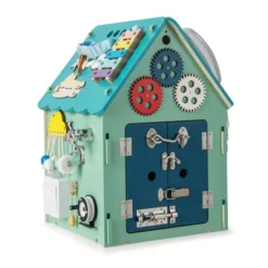 Costway Wooden Busy House Montessori Toy With Sensory Games & Interior Storage Space Blue/Pink -LITTLE TIKES Shop GUEST aaeeb0d4 e0e5 4d16 ba0c 93791aa7c17d