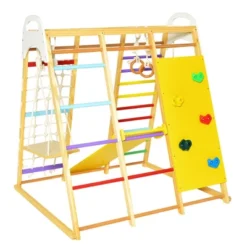 Costway 8-in-1 Jungle Gym Playset, Wooden Climber Play Set With Monkey Bars Colorful/Natural -LITTLE TIKES Shop GUEST ab17a866 8bae 44b8 a2f6 6bb8fb500f31
