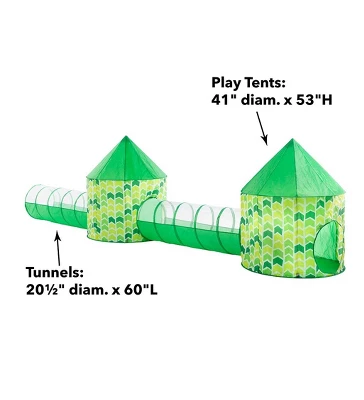 HearthSong Indoor Outdoor Two Green Pop-Up Play Tents And Two Tunnels For Kids 2 HearthSong Indoor Outdoor Two Green Pop-Up Play Tents And Two Tunnels For Kids - Image 2