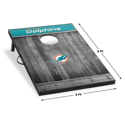 NFL Miami Dolphins 2'x3' Cornhole Board - Gray 1 NFL Miami Dolphins 2'x3' Cornhole Board - Gray
