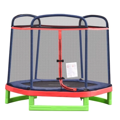 Outsunny 7 Foot Kids Trampoline, Durable Bouncer Spring Gym Toy With Safety Net Enclosure, Padded Cover, Fun Exercise Activity For Children 8 Outsunny 7 Foot Kids Trampoline, Durable Bouncer Spring Gym Toy With Safety Net Enclosure, Padded Cover, Fun Exercise Activity For Children - Image 8