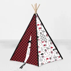 Bacati - Lumberjack Red/Black Play Tent For Kids/Toddlers, 100% Cotton Percale Fabric Cover -LITTLE TIKES Shop GUEST ad0b9273 e056 4e90 b974 9a3e12dda2fd