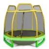 Costway 7 FT Kids Trampoline W/Safety Enclosure Net Spring Pad Indoor Outdoor Heavy Duty YellowBlue