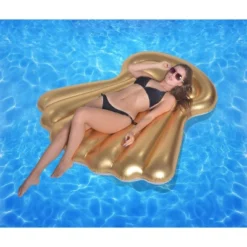 Pool Central 63" Inflatable Shell 1-Person Swimming Pool Float - Gold