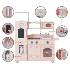 Pink Wooden Toy Kitchen With Fridge Freezer And Oven By Teamson Kids TD-11414P -LITTLE TIKES Shop GUEST aeb41498 2ebc 494c 916d ccbdc27bbd9a