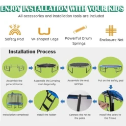 Costway 10FT Recreational Trampoline W/ Basketball Hoop Safety Enclosure Net Ladder -LITTLE TIKES Shop GUEST af2a5d6c 98a5 4a51 95c8 ddbf28c6b030