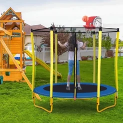 5.5 FT Kids Outdoor And Indoor Trampoline With Playpen, Basketball Hoop And Ball - ModernLuxe 19 5.5 FT Kids Outdoor And Indoor Trampoline With Playpen, Basketball Hoop And Ball - ModernLuxe -LITTLE TIKES Shop GUEST af629a1d 8cbe 41e7 8578 ab1d71d5da3b