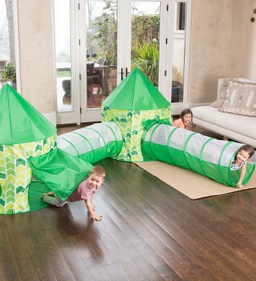 HearthSong Indoor Outdoor Two Green Pop-Up Play Tents And Two Tunnels For Kids 7 HearthSong Indoor Outdoor Two Green Pop-Up Play Tents And Two Tunnels For Kids - Image 7