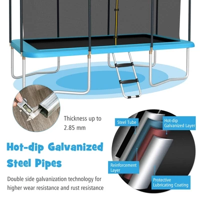Costway 8 X 14 FT Rectangular Recreational Trampoline W/ Safety Enclosure Net Ladder Outdoor 3 Costway 8 X 14 FT Rectangular Recreational Trampoline W/ Safety Enclosure Net Ladder Outdoor - Image 3