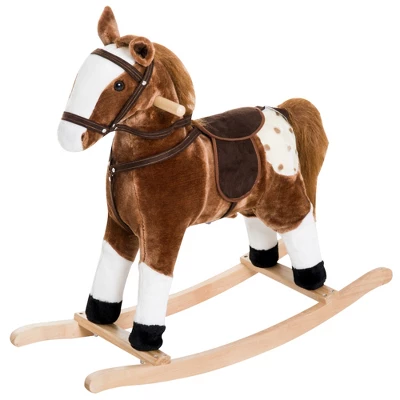 Qaba Kids Plush Toy Rocking Horse Pony Toddler Ride On Animal For Girls Pink Birthday Gifts With Realistic Sounds 7 Qaba Kids Plush Toy Rocking Horse Pony Toddler Ride On Animal For Girls Pink Birthday Gifts With Realistic Sounds - Image 7