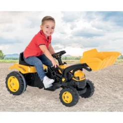 Pilsan Children's Pedal Operated Ride On Tractor With Bucket Front Loader, Steering Wheel, Air Horn, & Adjustable Backrest, For 3 Years And Up, Yellow -LITTLE TIKES Shop GUEST afff192a 8899 4da7 88fa 47dd50e2141a