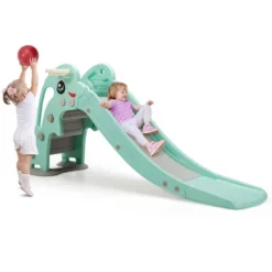 Costway 3-in-1 Kids Climber Slide Play Set W/Basketball Hoop Indoor & Outdoor PinkGreen -LITTLE TIKES Shop GUEST b16c66a8 d93b 4910 b1ce 2e901870fc72