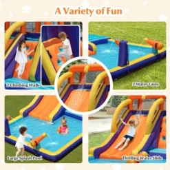 Costway Inflatable Waterslide 4-in-1 Kids Bounce Castle W/ Splash Pool（With 735W Blower） -LITTLE TIKES Shop GUEST b1b58863 df8f 4d89 baed f44b3c2b0077