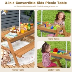 Costway 3-in-1 Kids Picnic Table Wooden Outdoor Sand & Water Table W/Umbrella Play Box Es 12 Costway 3-in-1 Kids Picnic Table Wooden Outdoor Sand & Water Table W/Umbrella Play Box Es -LITTLE TIKES Shop GUEST b2068f4e db95 4280 b194 fb48557852c0