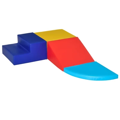 Qaba Foam Play Set For Toddlers And Children, Easy-to-clean 4 Piece Soft & Safe Kids Climbing Set For Crawling Or Sliding, Multicolor 3 Qaba Foam Play Set For Toddlers And Children, Easy-to-clean 4 Piece Soft & Safe Kids Climbing Set For Crawling Or Sliding, Multicolor - Image 3