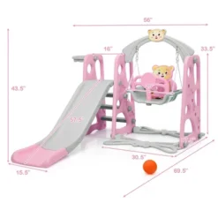 Costway 4-in-1 Kids Play Climber Playset W/ Basketball Hoop & Ball Pink -LITTLE TIKES Shop GUEST b24e89e0 8e2f 4792 982f 37525496e98c