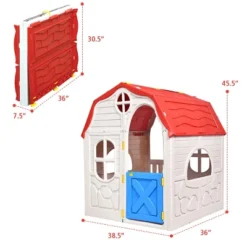 Costway Kids Cottage Playhouse Foldable Plastic Play House Indoor Outdoor Toy Portable -LITTLE TIKES Shop GUEST b2991186 1594 47a0 93ce 8fb7624b9e03