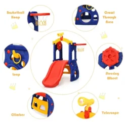 Costway 6-in-1 Freestanding Kids Slide W/ Basketball Hoop Play Climber Slide Set -LITTLE TIKES Shop GUEST b2fd85f6 2850 420e b178 5cf2b45e8eb4