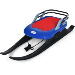 Costway Folding Kids Metal Snow Sled Frost-Resistant Pull Rope Snow Slider Leather Seat -LITTLE TIKES Shop GUEST b36c299a 51a3 4b86 926f ace69d018feb