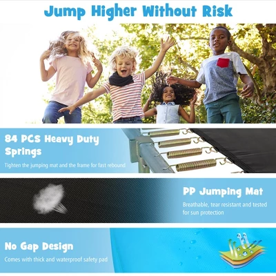 Costway 8 X 14 FT Rectangular Recreational Trampoline W/ Safety Enclosure Net Ladder Outdoor 4 Costway 8 X 14 FT Rectangular Recreational Trampoline W/ Safety Enclosure Net Ladder Outdoor - Image 4