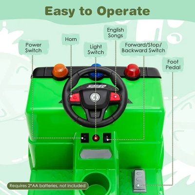 Costway 12V Recycling Garbage Truck Electric Ride On Toy Remote W/Recycling Accessories 6 Costway 12V Recycling Garbage Truck Electric Ride On Toy Remote W/Recycling Accessories - Image 6